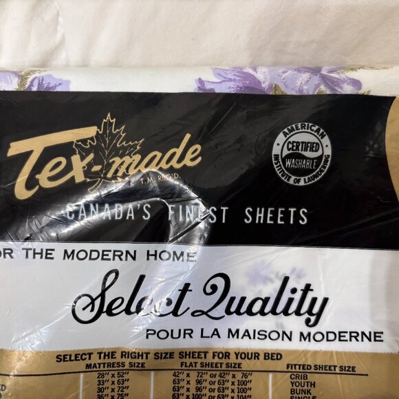 NOS Royal Orchid Texmade Vintage Twin Flat Sheet 72" x 100" Finished - Picture 10 of 10